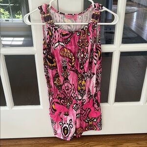 Vibrant Pink and Yellow Jumpsuit with Playful Flair🌿